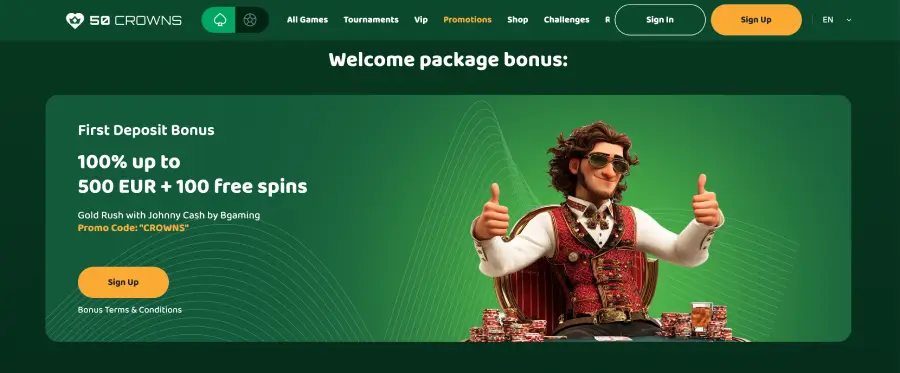 50 Crowns Casino bonus